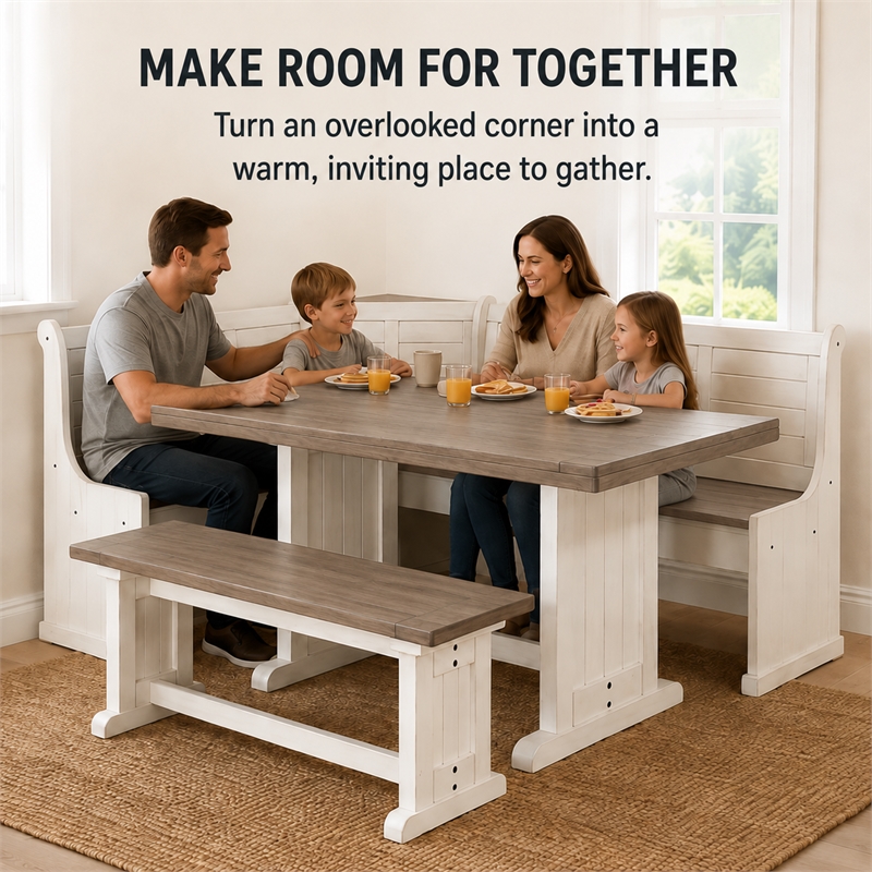 Pemberley Row Mahogany Off White and Brown Dining Set Rectangular Reversible 75