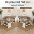 Pemberley Row Mahogany Off White and Brown Dining Set Rectangular Reversible 75