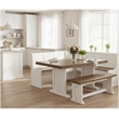Pemberley Row Mahogany Off White and Brown Dining Set Rectangular Reversible 75