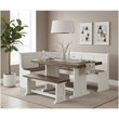 Pemberley Row Mahogany Off White and Brown Dining Set Rectangular Reversible 75