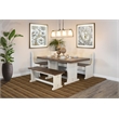 Pemberley Row Mahogany Off White and Brown Dining Set Rectangular Reversible 75