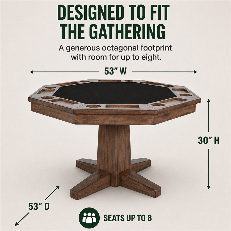 Pemberley Row Wood Buckskin Natural Game and Dining Table Rectangular Reversible Unassembled