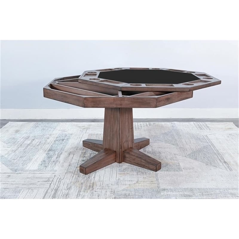 Pemberley Row Wood Buckskin Natural Game and Dining Table Rectangular Reversible Unassembled