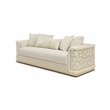 Pemberly Row Contemporary Soft Micosuede Velvet Sofa in Ivory