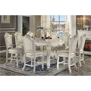 Pemberly Row Modern Wooden Counter Height Table in Antique Pearl