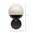 Pemberly Row Alabaster Wall Sconce in Oil Rubbed Bronze Metal Finish