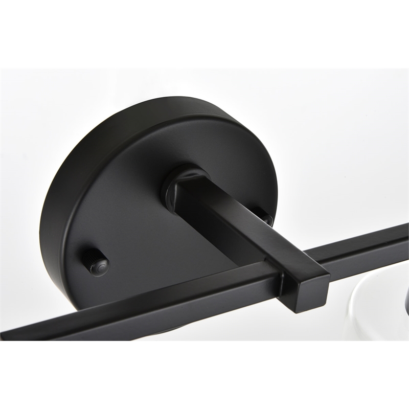 Pemberly Row 4-Light Iron & Glass Bath Sconce in Black/Clear
