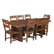 Pemberly Row Modern 9-piece Solid Wood Dining Set in Dark Brown