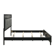 Pemberly Row Contemporary Solid Wood King Panel Bed in Black