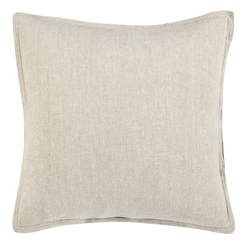 Pemberly Row Contemporary Cotton Linen Blend Natural Euro Sham