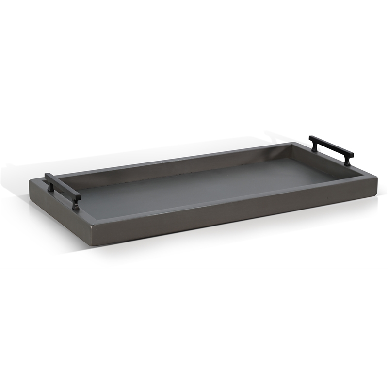 Pemberly Row Modern Rectangular Tessa Wood Dining Table Tray