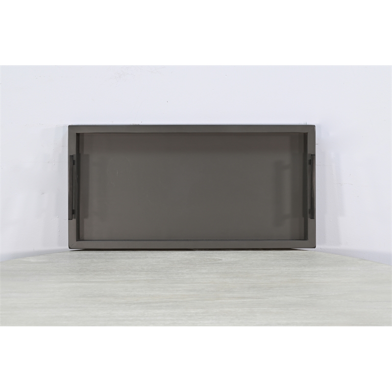 Pemberly Row Modern Rectangular Tessa Wood Dining Table Tray