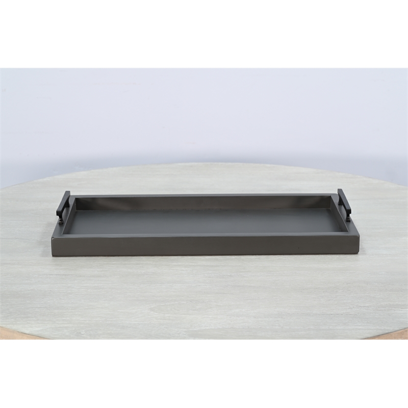 Pemberly Row Modern Rectangular Tessa Wood Dining Table Tray