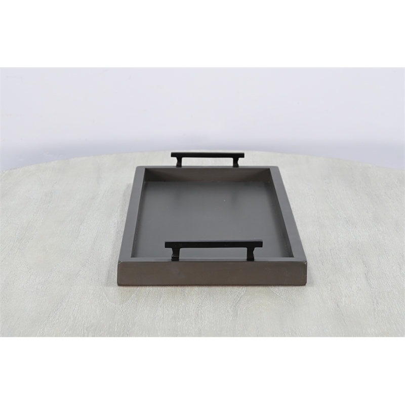 Pemberly Row Modern Rectangular Tessa Wood Dining Table Tray