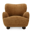 Pemberly Row Upholstered Chenille Fabric Accent Chair in Amber