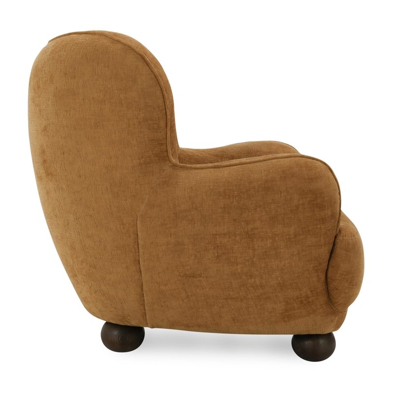 Pemberly Row Upholstered Chenille Fabric Accent Chair in Amber
