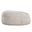 Pemberly Row 5ft Taupe Faux Fur Foam Bean Bag Lounger with Shredded Foam