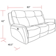 Pemberly Row Contemporary Gray Power Reclining Sofa and Recliner