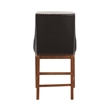 Pemberly Row Wood/Fabric/Leather Counter Height Chair in Brown (Set of 2)