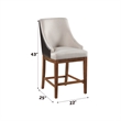 Pemberly Row Wood/Fabric/Leather Counter Height Chair in Brown (Set of 2)