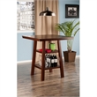 Pemberly Row Transitional Solid Wood Dining Table with 2 Shelf in Walnut