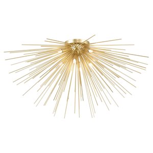 Pemberly Row 8 Light Contemporary Metal Flush Mount in Gold Leaf