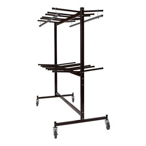 Pemberly Row Powder-Coated Steel Metal Chair Truck w/ Checkerette Bars in Brown