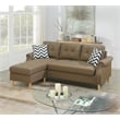 Pemberly Row Fabric Reversible Sectional Sofa Set in Light Coffee Color