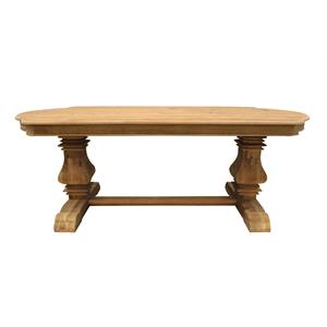 Pemberly Row Old Pine Solid Wood Carrom Dining Table in Natural