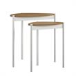 Pemberly Row Contemporary Nesting Tables in Walnut/White Finish