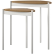 Pemberly Row Contemporary Nesting Tables in Walnut/White Finish