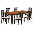 Pemberly Row 7-piece Wood Dining Set with Linen Seat in Cherry