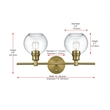 Pemberly Row 2-Light Metal Wall Sconce in Black and Clear Glass