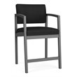 Pemberly Row Reception Waiting Room Healthcare Hip Chair in Black Charcoal Steel