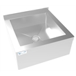 Pemberly Row Stainless Steel Floor Mop Sink with Deep Basin in Silver