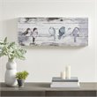 Pemberly Row Traditional MDF Wood Perched Birds Hand Painted Plank in Gray