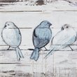 Pemberly Row Traditional MDF Wood Perched Birds Hand Painted Plank in Gray