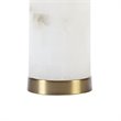 Pemberly Row Prague Alabaster and Fabric Table Lamp in White/Gold