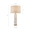 Pemberly Row Prague Alabaster and Fabric Table Lamp in White/Gold