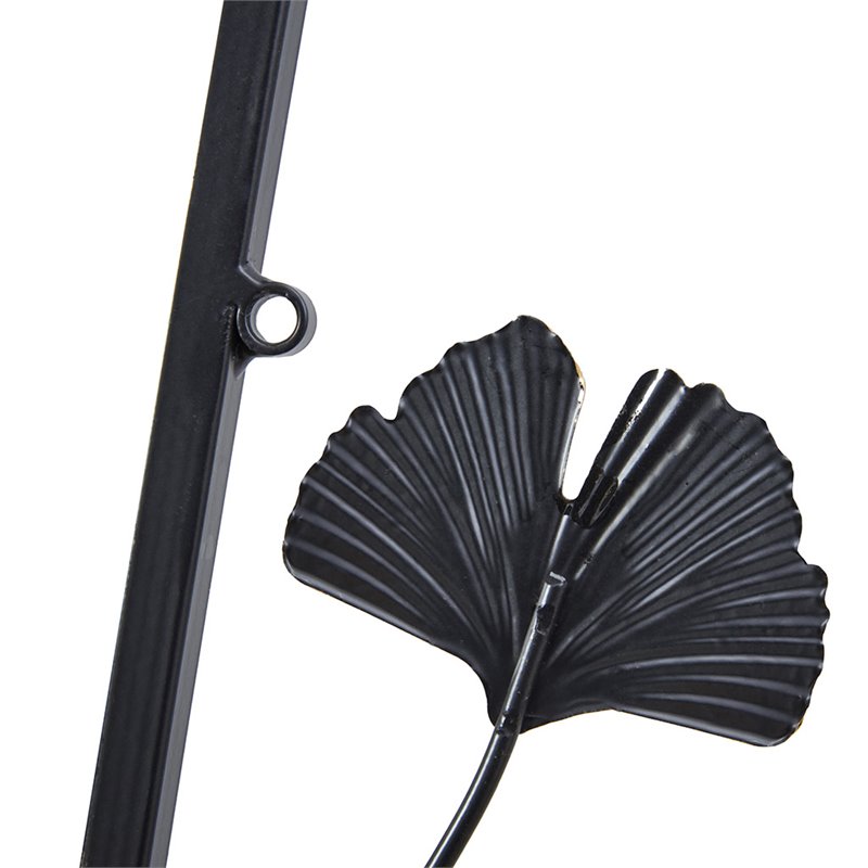 Pemberly Row Transitional Metal Gingko Leaves Wall Art in Black