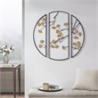 Pemberly Row Transitional Metal Gingko Leaves Wall Art in Black