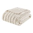 Pemberly Row 100 Percent Polyester Brushed Long Fur Knitted Throw in Ivory