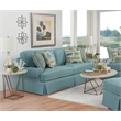 Pemberley Row Fabric Turquoise Sleeper Sofa Rectangular Reversible Unassembled