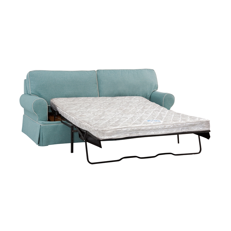 Pemberley Row Fabric Turquoise Sleeper Sofa Rectangular Reversible Unassembled