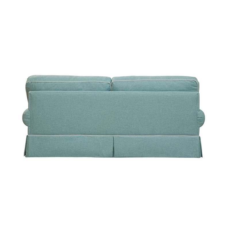Pemberley Row Fabric Turquoise Sleeper Sofa Rectangular Reversible Unassembled