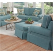 Pemberley Row Fabric Turquoise Sleeper Sofa Rectangular Reversible Unassembled