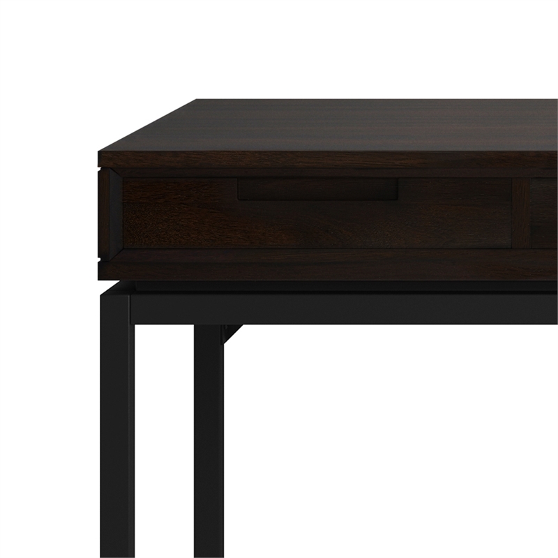 Pemberly Row Solid Hardwood Modern Industrial 60 inch Wide Desk in Hickory Brown