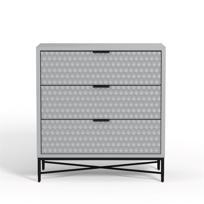 Pemberly Row Modern / Contemporary 5 Drawer Chest in White Finish