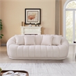 Pemberly Row Modern Japandi Style Tight Back Boucle Couch in White