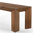 Pemberly Row Transitional Solid Mango Wood Dining Bench in Brown Finish